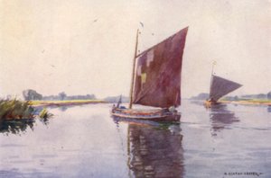 Wherries sur la Waveney, Suffolk - Alfred Heaton Cooper