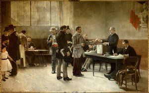 Suffrage universel : un bureau de vote en 1891 - Alfred Henri Bramtot