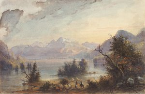 Scène de lac, montagnes Rocheuses, vers 1837 - Alfred Jacob Miller
