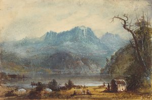 Scène de lac, montagnes Wild River, vers 1837 - Alfred Jacob Miller