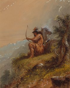 Pawnee approvisionnant le camp, vers 1837 - Alfred Jacob Miller