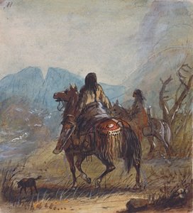 Femmes Sioux, rochers coupés au loin, vers 1837