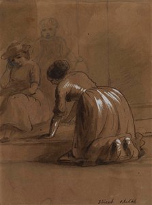 Croquis de rue. Marches de la buanderie. - Alfred Jacob Miller