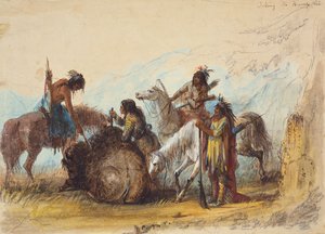 Prendre la côte de bosse, vers 1858 - Alfred Jacob Miller