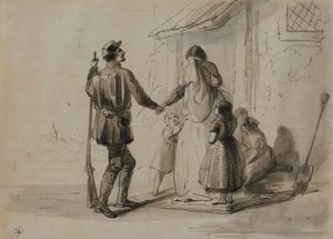 Guerre. Départ pour le front - Alfred Jacob Miller