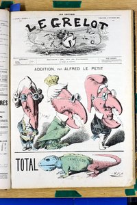 Couverture de "Le Grelot", numéro 32, Satirique en Couleurs - Alfred Le Petit