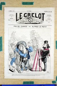 Couverture de « Le Grelot », numéro 54, satirique en couleurs - Alfred Le Petit