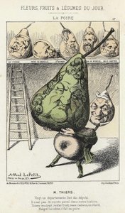 La Poire: caricature de Thiers - ill. du 14/02/1871 par Alfred Le Petitty, dans "Fleurs, Fruits et Légumes du Jour" - Alfred Le Petit