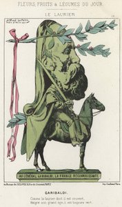Le Laurier: Caricature de Garibaldi - ill. du 15/02/1871 dans "Fleurs, Fruits et Légumes du Jour"