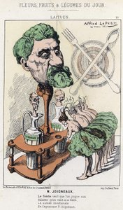 Laitues : caricature sur Joigneaux - ill. du 18/03/1871, dans « Fleurs, Fruits et Légumes du Jour » - Alfred Le Petit