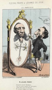 Le Narcisse : caricature de Jules Ferry - ill. du 27/01/1871 dans « Fleurs, Fruits et Légumes du Jour »