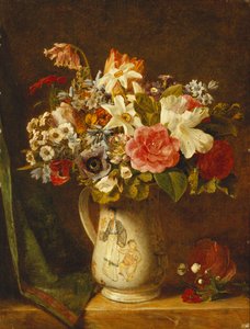Roses, narcisses et autres fleurs dans un vase
