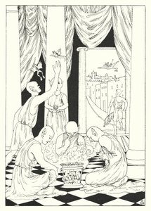 Une histoire vraie de Lucien : Un repas sur la Lune, Grenouilles rôties (gravure) - Alfred Payne Garnett
