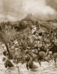 Le roi Penda tué à Winwaedfield, 655, illustration de 