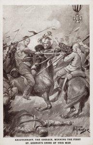 Kriutchkoff, le Cosaque, remportant la première Croix de Saint-Georges de la Première Guerre mondiale - Alfred Pearse
