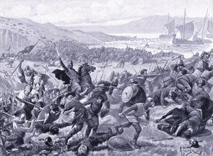La grande bataille de Brunanburgh en 937 après J.-C.