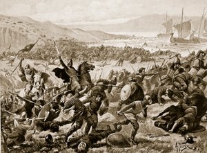 La grande bataille de Brunanburh, 937, illustration de 