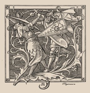 Die Nibelungen. Hagen de Troneck tue Iring, 1840-1841 - Alfred Rethel