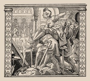 Die Nibelungen. Comment le corps de Rudiger est présenté à Krimhild - Alfred Rethel