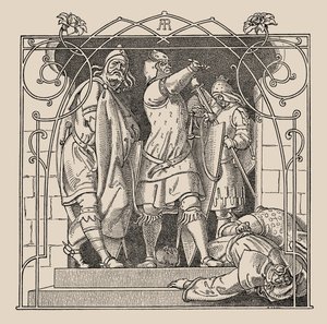 Die Nibelungen. Comment ils ont jeté les morts hors de la salle, 1840-1841 - Alfred Rethel