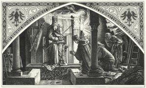 Otto III sur la tombe de Charlemagne (gravure)