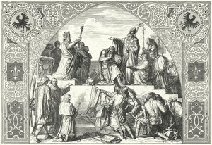 Le baptême du chef saxon Widukind, 785 (gravure) - Alfred Rethel
