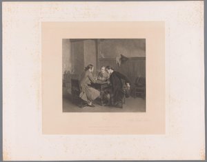 Intérieur avec trois hommes fumant à une table (Les Bons Amis)