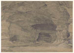 Deux figures se promenant dans une grande grotte - Alfred Robaut