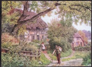 Un chemin à Houghton, Suffolk, de The Cottages and the Village Life of Rural England publié par Dent & Sons Limited, 1912