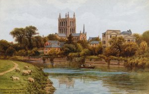 Cathédrale de Hereford, depuis la rivière - Alfred Robert Quinton