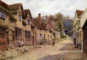Maisons anciennement occupées par des tisserands, Kersey, Suffolk - Alfred Robert Quinton