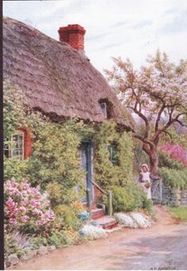 La porte du cottage, Elmley Castle, Worcester, de The Cottages and the Village Life of Rural England publié par Dent & Sons Limited - Alfred Robert Quinton