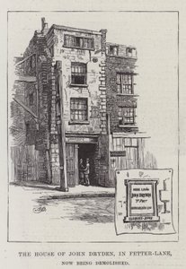 La maison de John Dryden, à Fetter-Lane, en cours de démolition - Alfred Robert Quinton