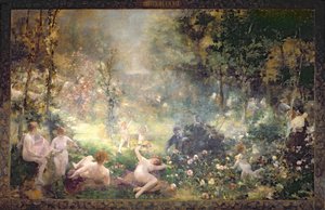 Les Joies de la Vie : fleurs, femmes, musique - Alfred Roll