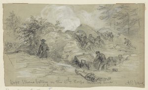 Batterie du capitaine Stevens sur la ligne de tirailleurs du 6e corps