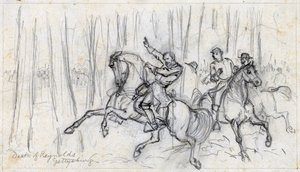 Mort de Reynolds à Gettysburg 1863 - Alfred Rudolph Waud