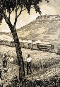 Chemins de fer allemands - Train dans la campagne à Freyburg - Alfred Seckelmann