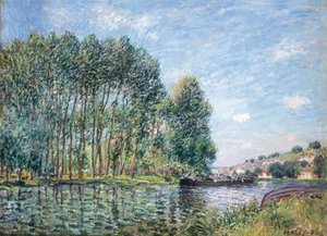 Un méandre de la rivière Loing à Moret. Printemps