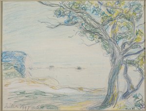 Arbres au bord de la mer - Alfred Sisley
