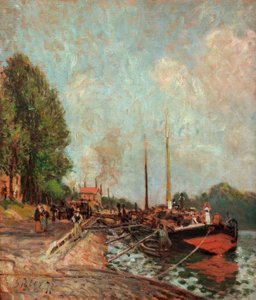Barque à Billancourt - Alfred Sisley