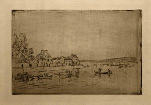Bords du Loing : Les six canots amarrés - Alfred Sisley