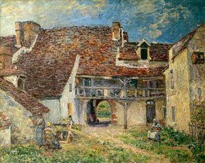 Cour de ferme à Saint Mammes Peinture d
