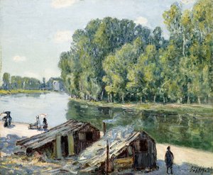 Cabanes le long du canal du Loing, effet de soleil, 1896
