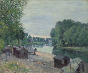 Cabanes au bord du Loing - Alfred Sisley