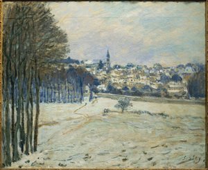 La neige a Marly-le-Roi ... (peinture sur toile)