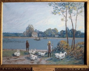 Au bord du Loing. Peinture d