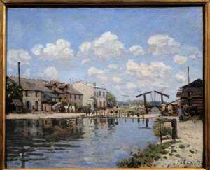Le canal Saint-Martin à Paris en 1872. Vue de l