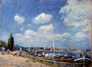 Déchargement des barges à Billancourt - Alfred Sisley