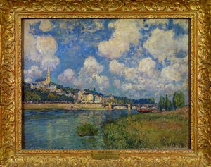 Vue de Saint-Cloud près de Paris. Peinture d