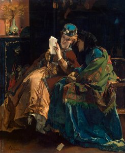 Lettre agréable, 1860s - Alfred Emile Stevens